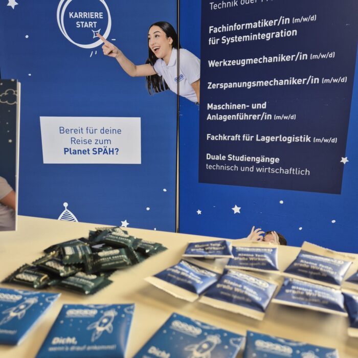 Ausbildungsmessestand der Karrierebörse an der FH Albstadt-Sigmaringen.